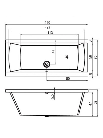 Ванна акриловая Riho Julia B024001005 160x70