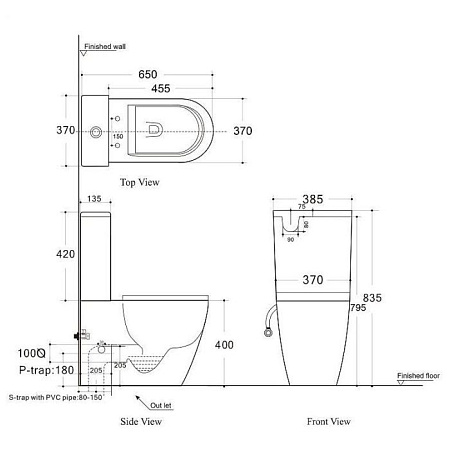 Чаша для унитаза-компакт Logan L1C 00261949 белый