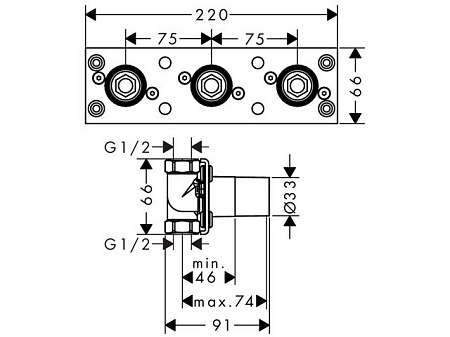 Cкрытая монтажная часть Hansgrohe ShowerTablet 600 ВМ 13129180 для термостата