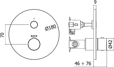 Смеситель Paffoni Compact Box CPT013HGSP для душа, золото