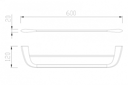 Полотенцедержатель двойной ABBER Nord AA1553 хром