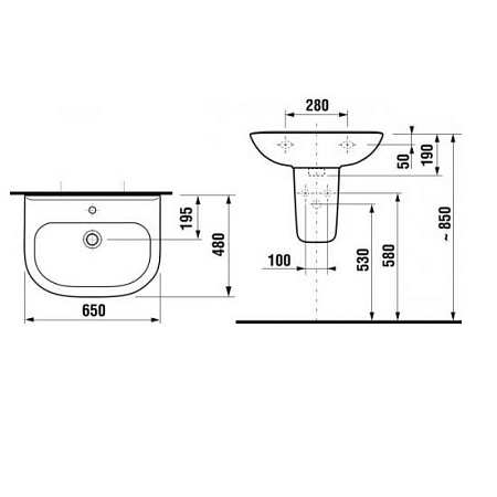 Раковина Jika Olymp 8106140001041 65x48x19 белый