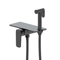 Гигиенический душ со смесителем Iddis Axes AXEBLSHi08 с полочкой, черный