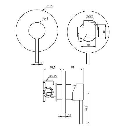 Смеситель Damixa Scandinavian Pure 367500000 для душа хром