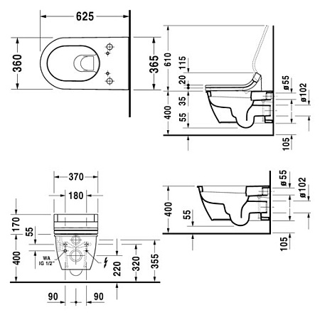 Крышка-сиденье Duravit SensoWash Starck 610000002100200 с функцией биде