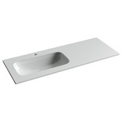 Раковина накладная Ceramica Nova Grace CN7020 121x45,7x13,7 чаша слева, с отв. под смесит., белый