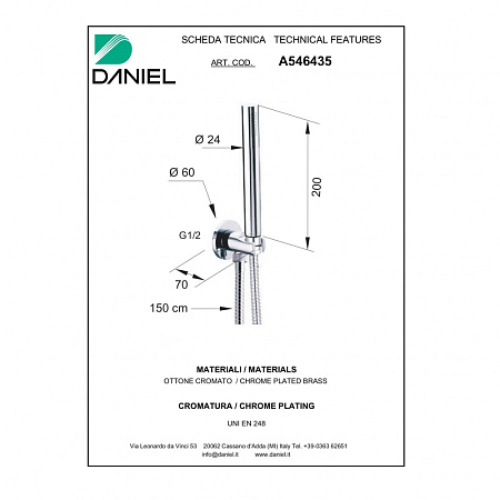 Гигиенический душ Daniel A546435-DO золото