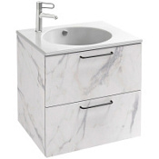 Тумба под раковину Jacob Delafon Odeon Rive Gauche EB2520-R9-NR4 60 белый мрамор, ручки черный