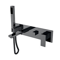 Смеситель Boheme Qubic 474-2-SGM для ванны с душем, оружейная сталь глянцевая