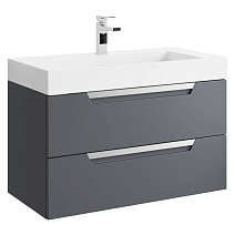 Тумба с раковиной Aqwella Cube CUB0109GR 90 серый матовый