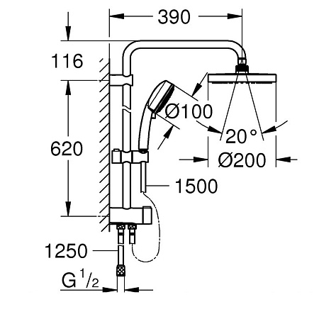 Душевая стойка Grohe Tempesta New 27389002