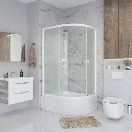 Душевая кабина Niagara Promo P100/80/40L/MT/BK 100x80x195 L стекло матовое/профиль белый