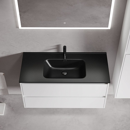 Тумба с раковиной Sancos Libra 100 LB100W белый/черный