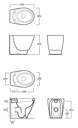 Чаша для унитаза напольного Simas Bohemien BO01antracit matt