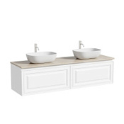 Тумба c раковиной и столешницей Sancos Very 160 VR80W+TT160A2X Bianco/Kreman