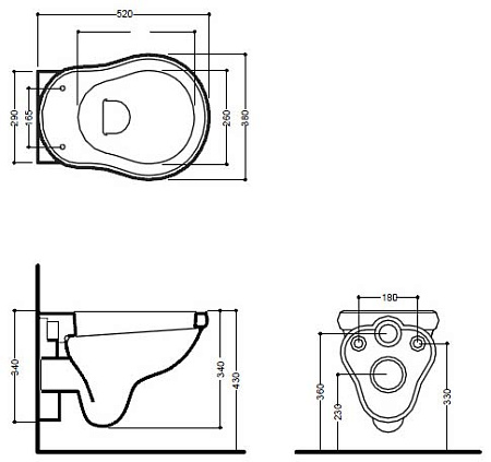 Унитаз подвесной Kerasan Retro 101501 белый