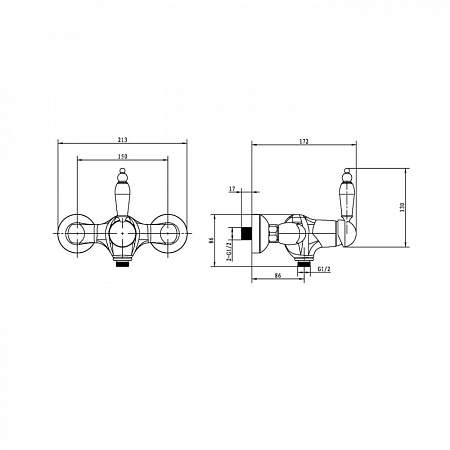 Смеситель Boheme Crystal 284-CRST для душа, золото
