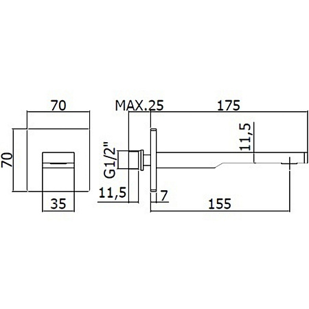 Излив Paffoni Tango ZBOC120CR для ванны, хром