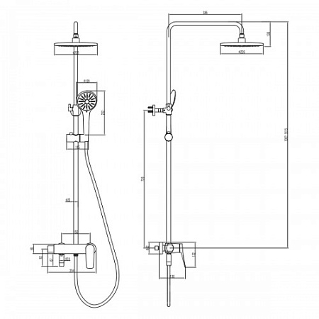 Смеситель Lemark Bronx LM3762GM для ванны с душем, графит