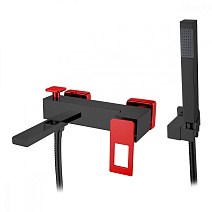 Смеситель Boheme Q 143-BR для ванны с душем, черный/красный