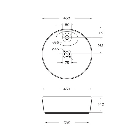 Раковина накладная BelBagno BB1306 43x43x13 белый