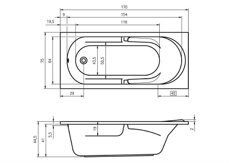 Ванна акриловая Riho Future B073001005 170x75