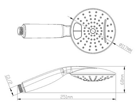 Душевая лейка D&K DC1101601 круглая