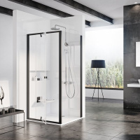 Душевой уголок Ravak Pivot PDOP1-90 + PPS-100 Transparent, черный