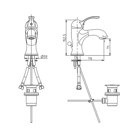 Смеситель M&Z Delizia DLZ00221 для раковины бронза