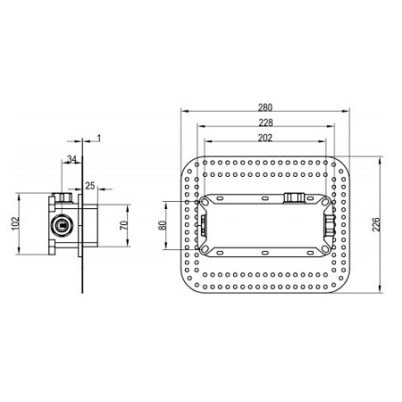 Cкрытая монтажная часть Villeroy & Boch TVW00015200000 смесителя для душа
