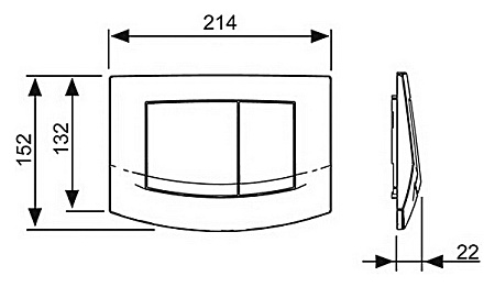 Кнопка смыва Tece Ambia 9240254 хром глянцевый/матовый