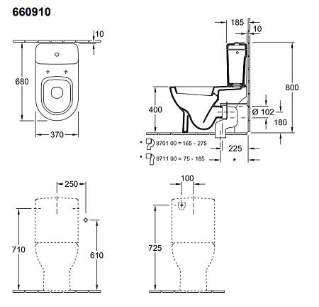 Унитаз компакт Villeroy & Boch Subway 66091001 альпийский белый