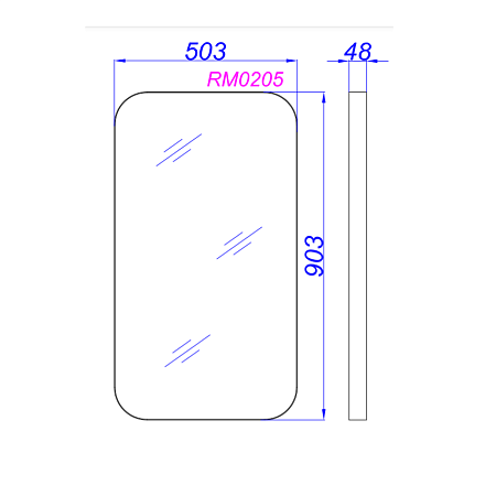 Зеркало Aqwella RM RM0205W 50х90 белый
