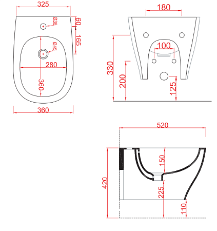Биде подвесное ArtCeram Ten TEB004 01;00 белый глянцевый
