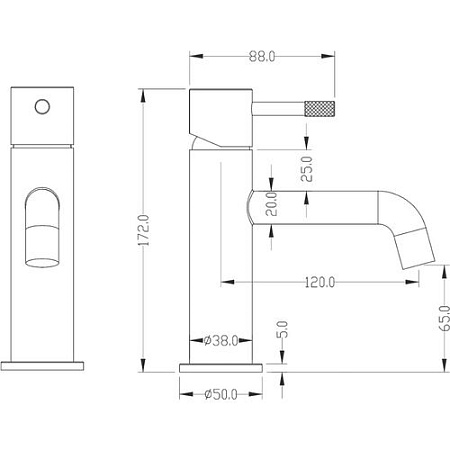 Смеситель Boheme Uno 461-NB для раковины, никель брашированный