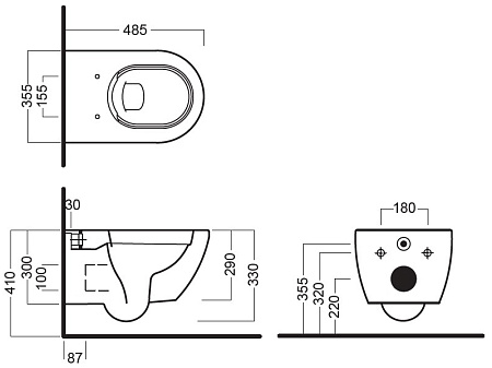 Унитаз подвесной Hatria Fusion COMPACT Y1XQ01 безободковый