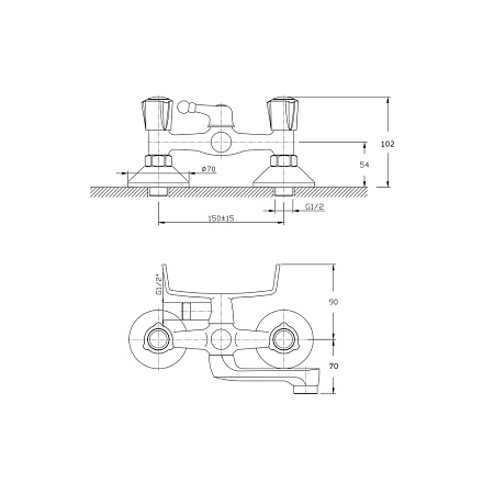 Смеситель для ванны и душа RUSH Pioneer PI7950-44 хром