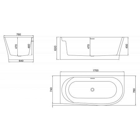 Акриловая ванна BelBagno BB410-1700-780-L 170x78 белый