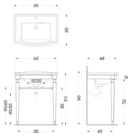 Консоль для раковины Devon&Devon Westminster berkeley DEBERKELEYCR