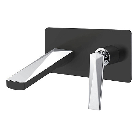 Смеситель Boheme Venturo 375-B для раковины, настенный, черный/хром