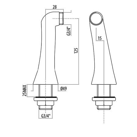 Ножка Gattoni 1544/00V0br для смесителя бронза