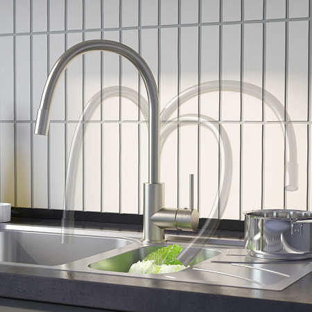 Смеситель IDDIS Kitchen 360 K36BNJ0i05 для кухонной мойки, сатин