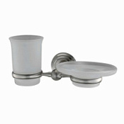 Стакан WasserKRAFT Ammer K-7026 с мыльницей, матовый хром