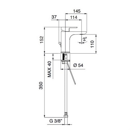 Смеситель Palazzani QI 68304543 для раковины, белый матовый