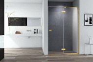 Душевая дверь Cezares Bellagio BELLAGIO-B-12-140-C-BORO прозрачный/брашированное золото