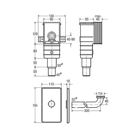 Сифон для раковины Viega 553753 для скрытого монтажа