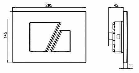 Кнопка смыва Sanit S707 16.707.81.0000 глянцевый хром