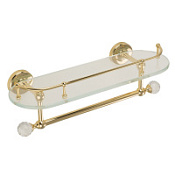 Полка Migliore Amerida 16602 с полотенцедержателем, золото/swarovski