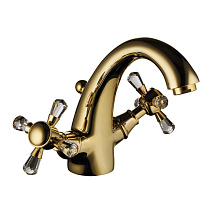 Смеситель Palazzani Adams Color 52310664 для раковины золото\сваровски Смеситель Palazzani Adams Color 52310664 для раковины золото\сваровски