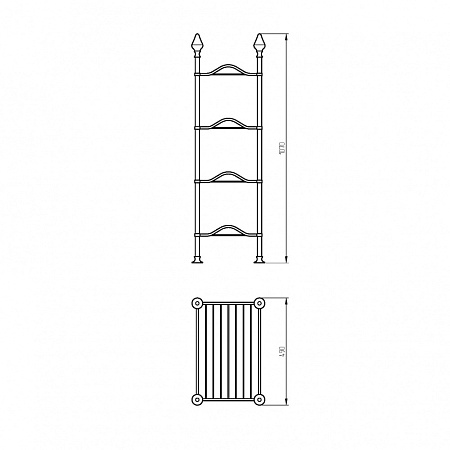 Полка Migliore Mirella 26627 49 напольная, хром
